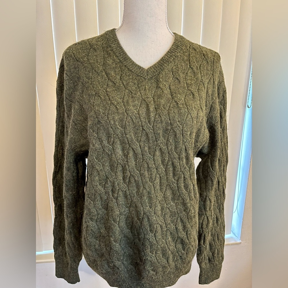 Daniel Cremieux olive green alpaca sweater